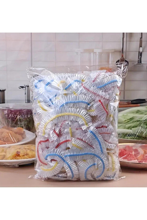 100 Adet x Şeffaf Kullan At Koruma Poşeti Gıda Kapağı Gıda Sınıfı Meyve, Sebze Taze Tutma - 7
