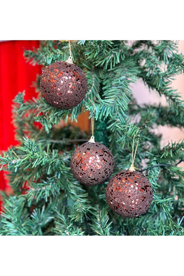 Imported Luxury Christmas Pine Tree Glitter Shiny Decoration 3-Piece Collectible Large Tree Ornament Ball Set