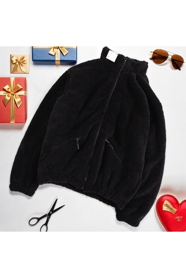 Men's Oversize Zippered Plush Sweat