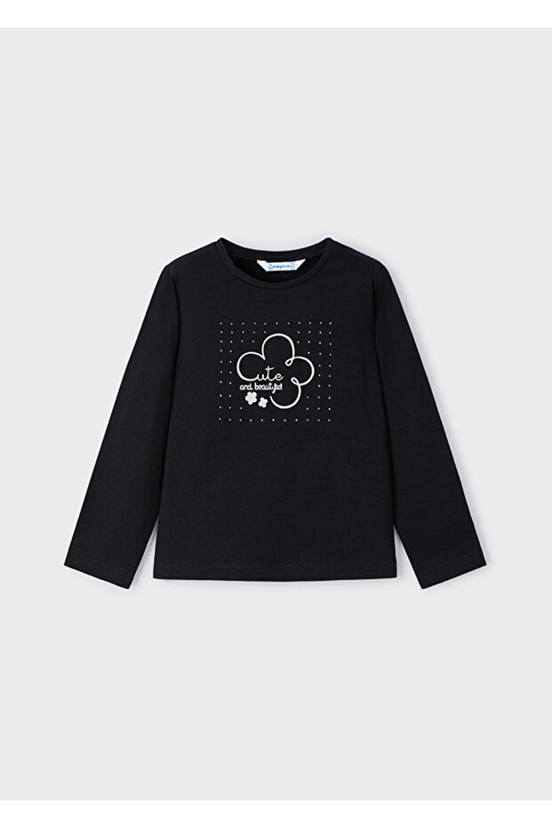 178 Girls' Black Long Sleeve Bodysuit
