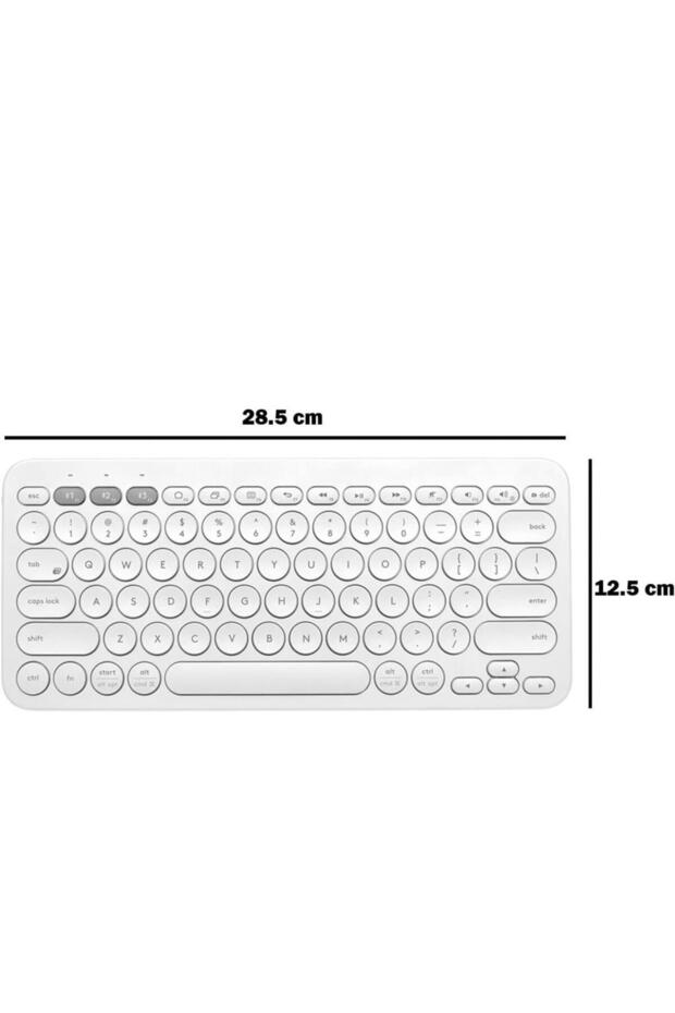 Hometech HT 8C 7.8" Uyumlu Kablosuz Bluetooth Pilli Türkçe Q Klavye - Beyaz - 2