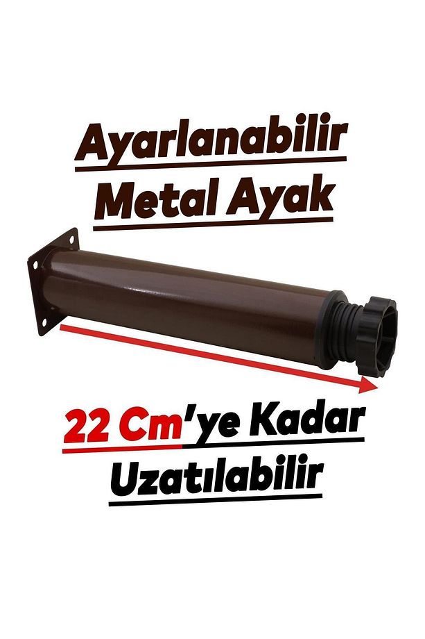 Ayarlanabilir Mobilya Kanepe Konsol Koltuk Metal Destek Yükseltici Kahve Ayağı Ayakları 20 Cm 4 Adet - 2