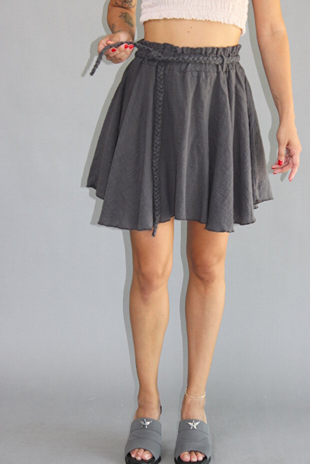 Mini Linen Klosh Skirt