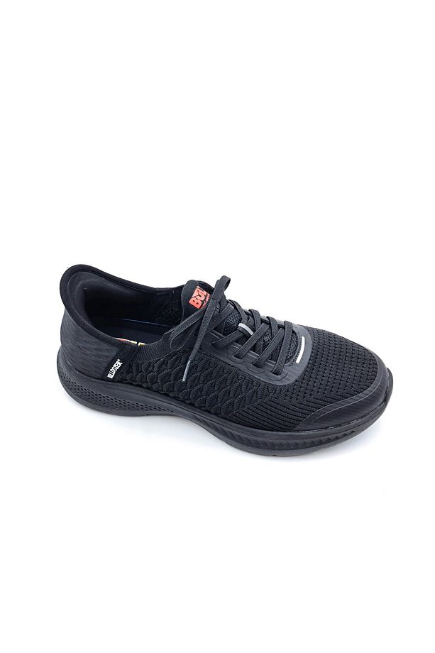 Soft Foam Yumuşak Taban Lastik Bağcıklı Erkek Siyah Yürüyüş Spor Ayakkabı - 3