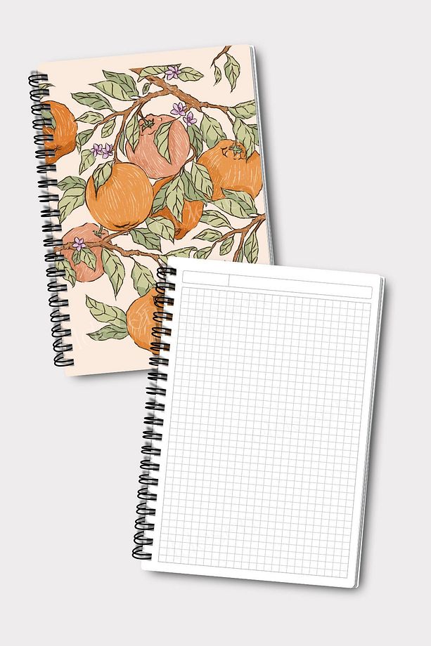 Spiralli Kareli Okul Defter Seti, A5 Boyutunda 50 Yaprak 100 Sayfa 4'lü Set, Kareli Defter Seti - 3
