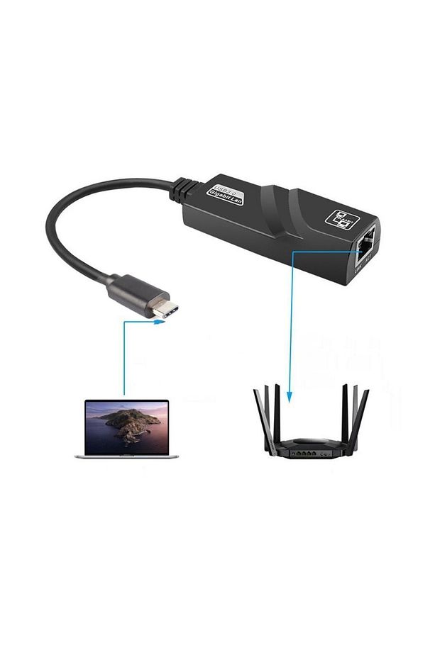 Bilgisayar Uyumlu Type-c To Rj45 Ethernet Çevirici Dönüştürücü Adaptör Destekli 100mbps - 2