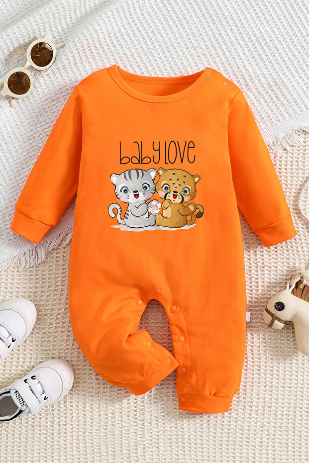 Cat Patterned Baby Rompers - 22370 Baby Love