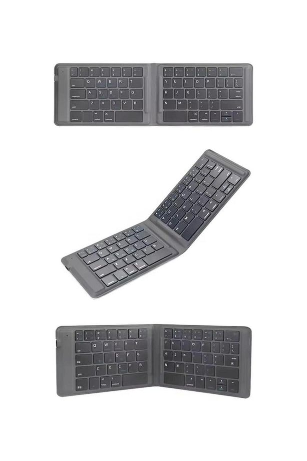 Apple iPad Air 2- iPad 6 9.7" Uyumlu Kablosuz Bluetooth Şarjlı Katlanır Klavye - 1