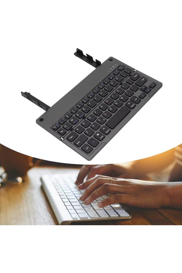 Lenovo Tab M10 Plus TB128FU 10.61" Uyumlu Kablosuz Bluetooth Şarjlı Kendinden Standlı Katlanır Klavy - 3