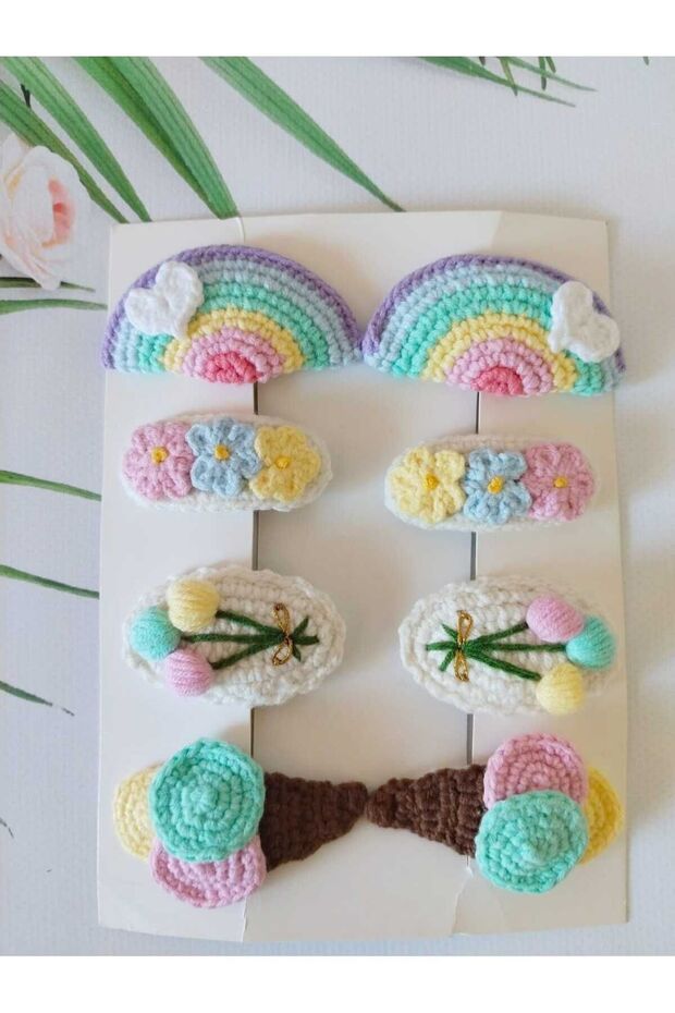 Colorful Handmade 8-Piece Organic Cotton Snap Buckle Set