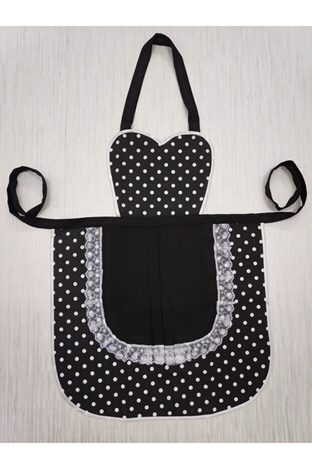 Waterproof Laced Black Modern Cotton Fabric Kitchen Apron M1903