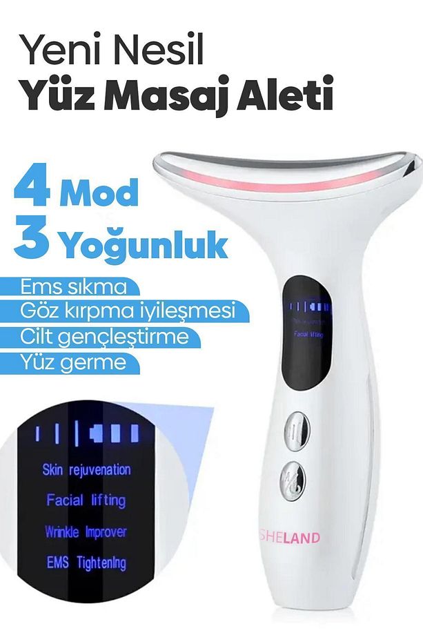Pro 4 Programlı Led Ekranlı Yüz Ve Boyun Kırışıklık Karşıtı Ve Giderici Ems Güzellik Cihazı - 5