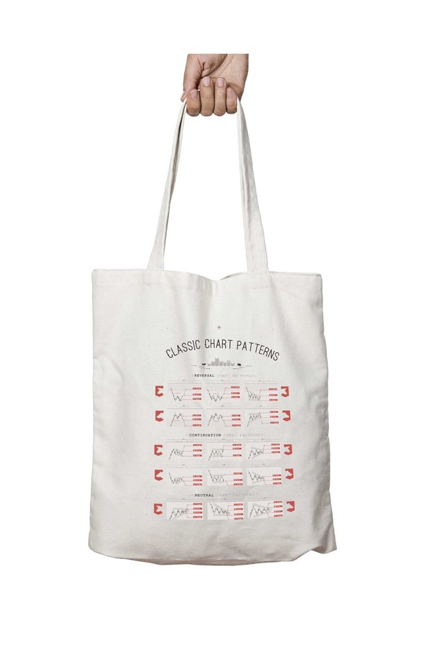 Classic Chart Patterns Two-Sided Durable Washable School Beach Shoulder Tote Bag