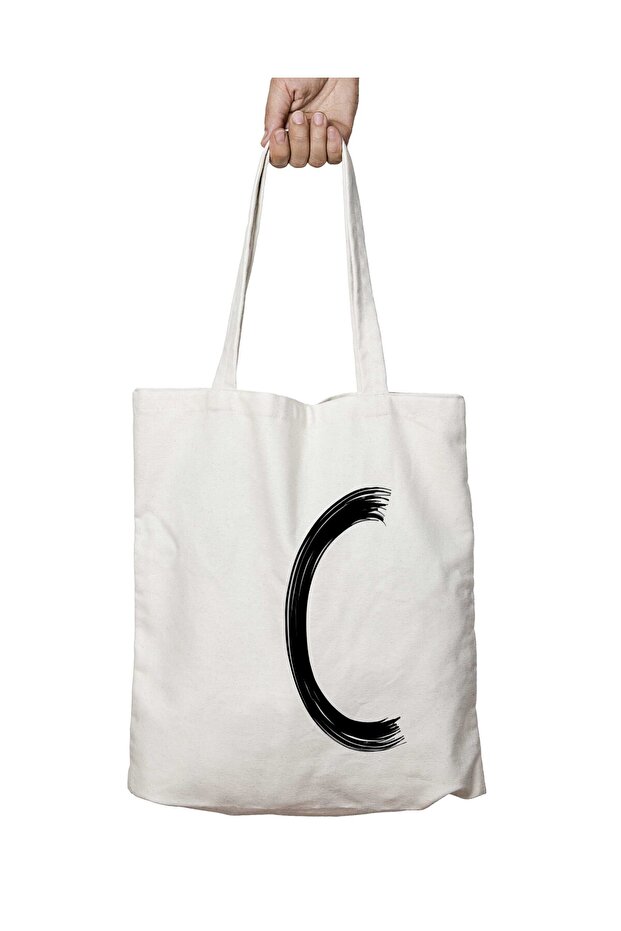 Washable Permanent Shoulder Tote Bag with White Letter - for School and Beach