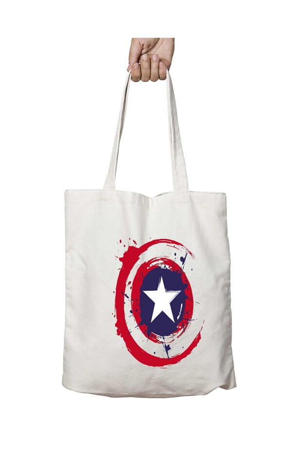 Kp Captan America Two Sides Permanent Washable School Beach Shoulder Cloth Bag