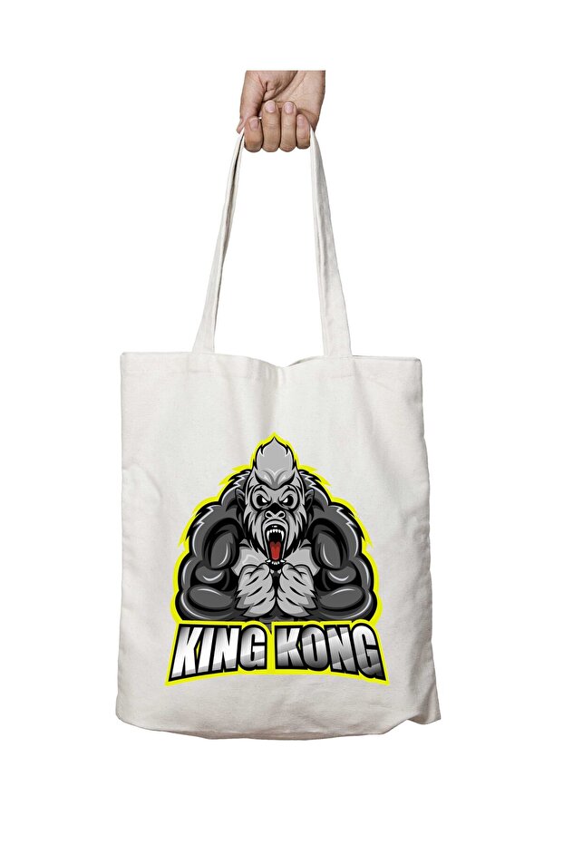 King Kong g Two-Sided Permanent Washable School Beach Shoulder Cloth Bag