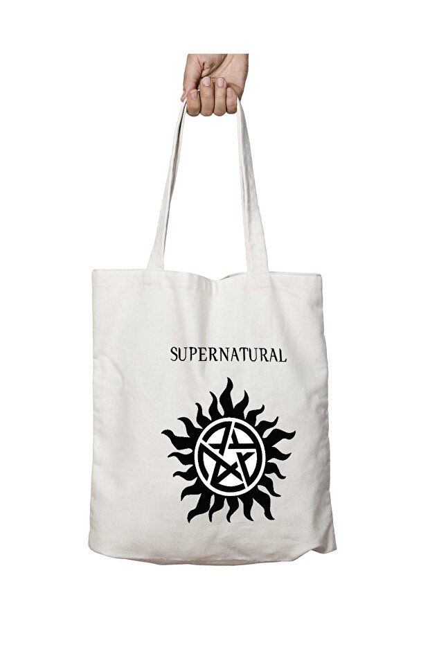 Supernatural Two Sides Durable Washable School Beach Shoulder Cloth Bag