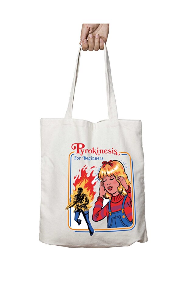 Steven Rhodes Pyrokinesis for Beginners Two Sides Permanent Washable School Beach Shoulder Tote Bag