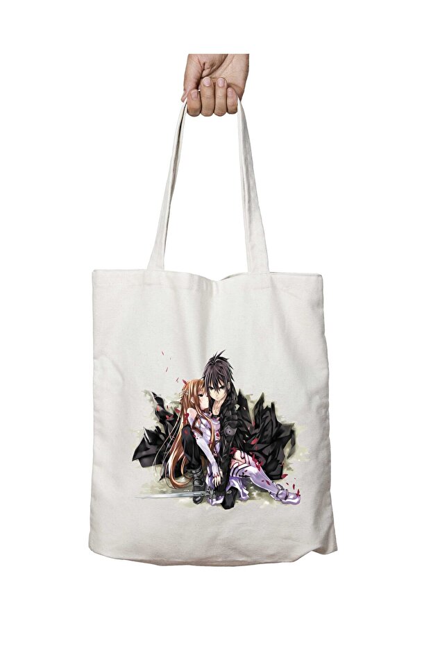 Sword Art Online - Kirito and Asuna Two-Sided Washable School Beach Shoulder Tote Bag