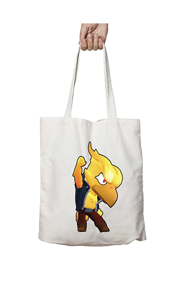 Brawl Stars Crow Two Sides Permanent Washable School Beach Shoulder Cloth Bag