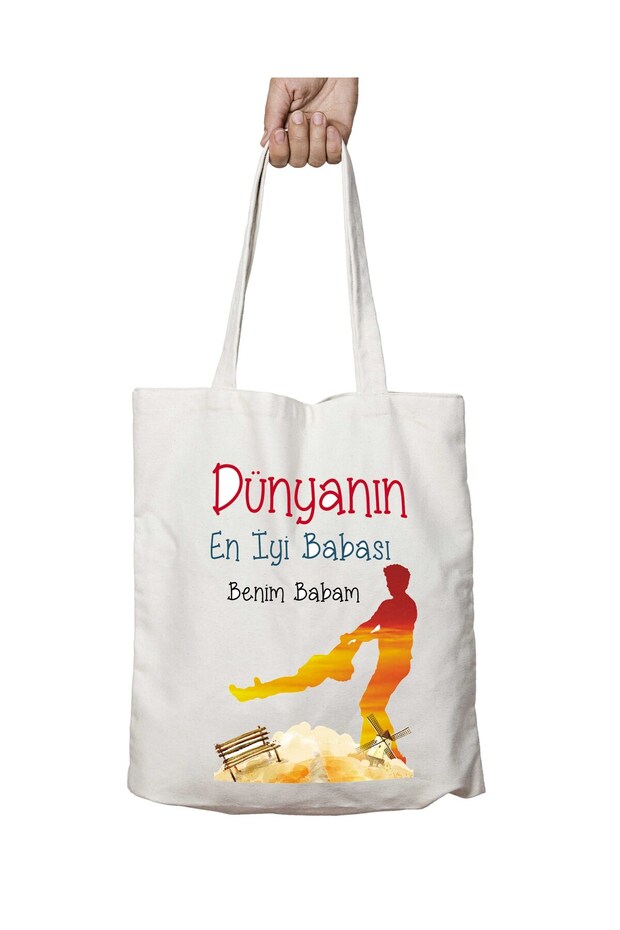 The Best Dad in the World Is My Two-Sided Washable School Beach Shoulder Tote Bag