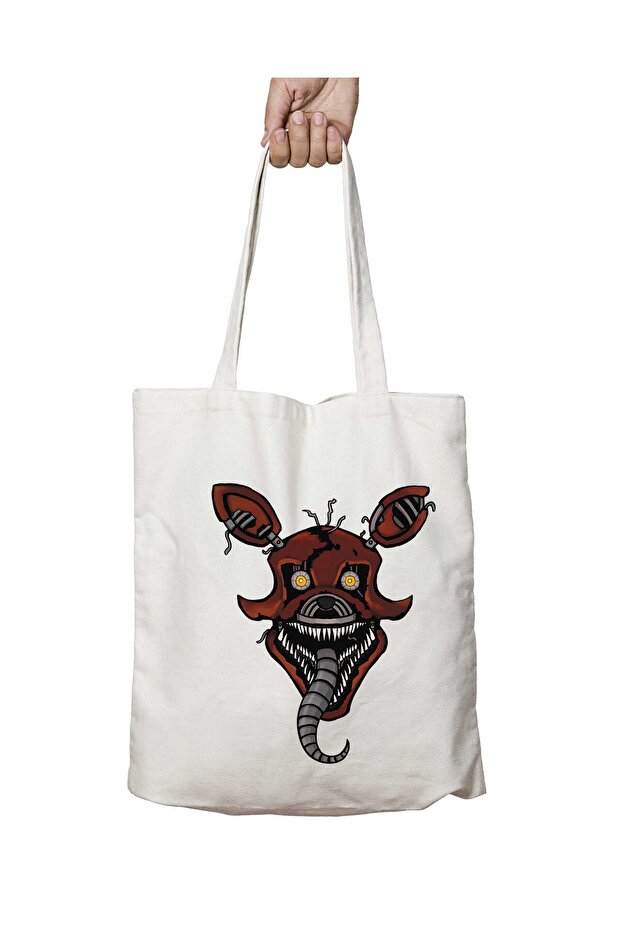Nightmare-Foxy-Png-Image Two Sides Permanent Washable School Beach Shoulder Cloth Bag