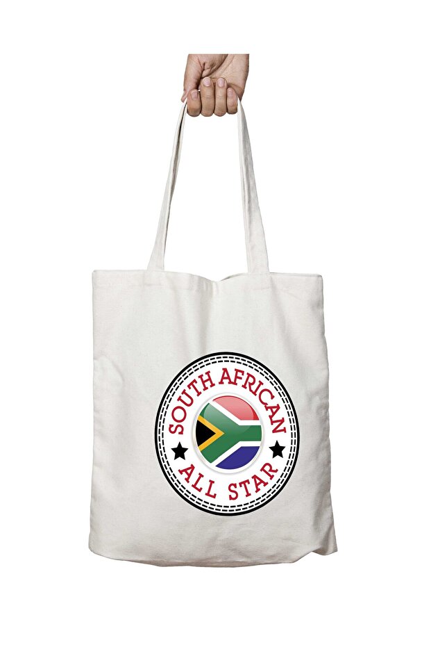 South African All Star Two-Sided Washable School Beach Shoulder Tote Bag