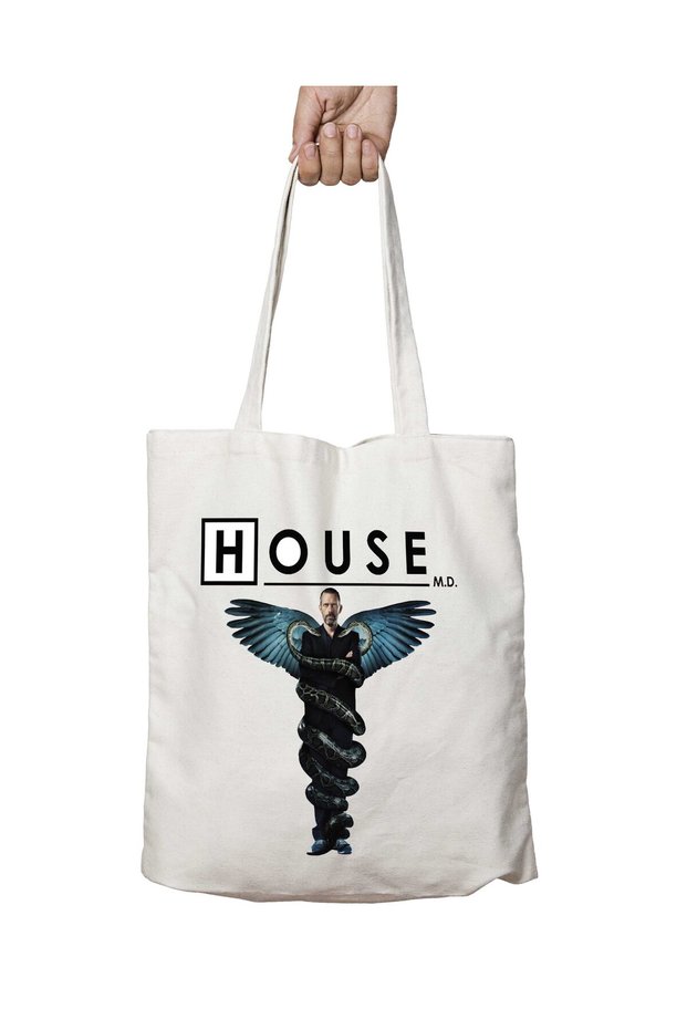 House M.D. Two-Sided Permanent Washable School Beach Shoulder Tote Bag