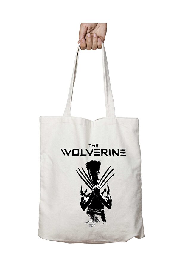 Wolverine Written on Two Sides Permanent Washable School Beach Shoulder Tote Bag