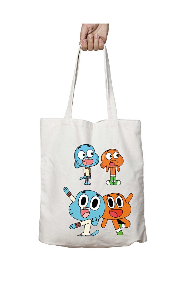 Gumball Cartoon Network Double Sided Washable School Beach Shoulder Tote Bag