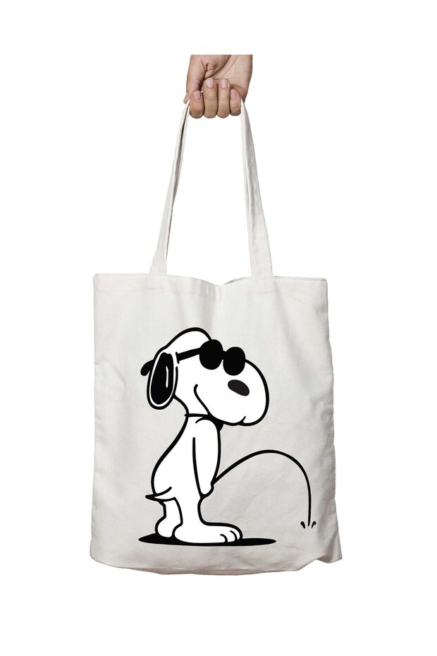 Snoopy Bad Dog Two Sides Permanent Washable School Beach Shoulder Cloth Bag
