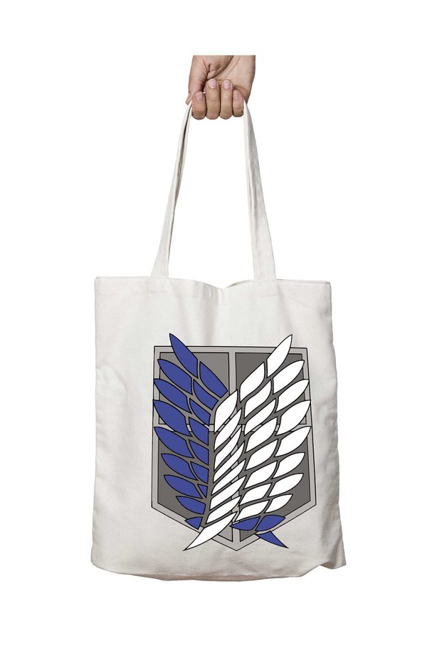Anime Attack on Titan Wings of Liberty Two Sides Permanent Washable School Beach Shoulder Cloth Bag