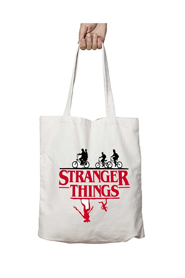Stranger Things Mundo Invertido Two Sides Permanent Washable School Beach Shoulder Tote Bag