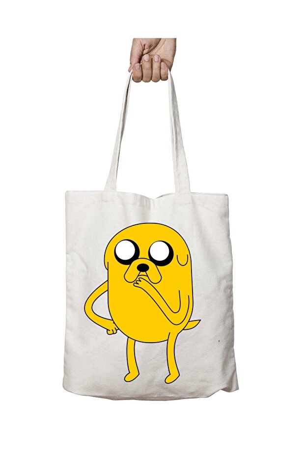 Jake the Dog Finn the Human Ice King Two Sides Permanent Washable School Beach Shoulder Cloth Bag