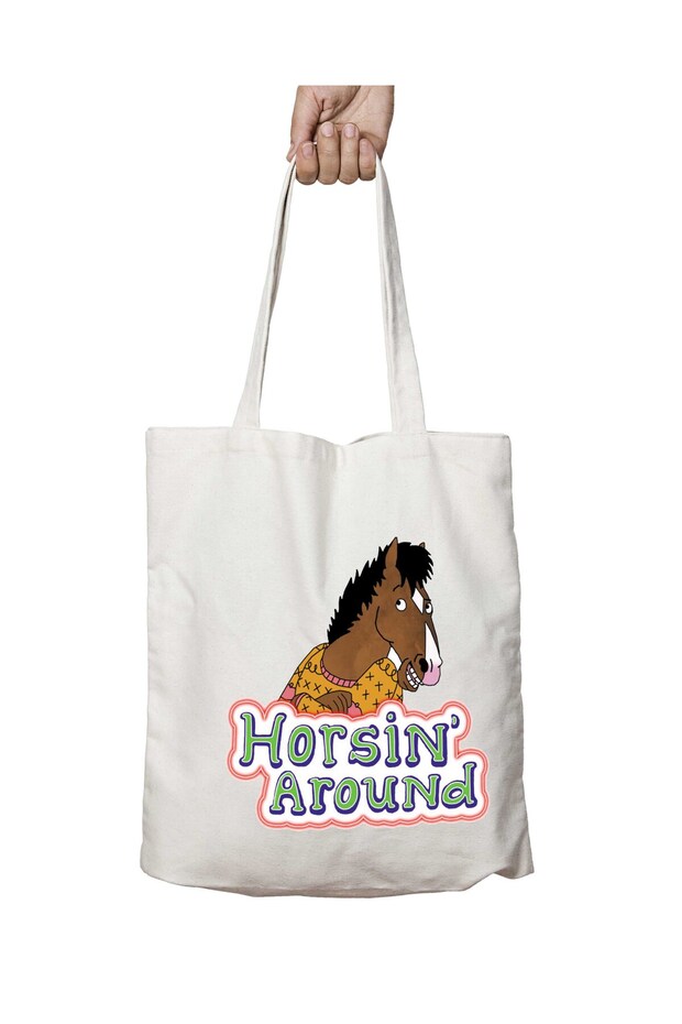 Bojack Horseman Horsin Around at Two-Sided Permanent Washable School Beach Shoulder Tote Bag