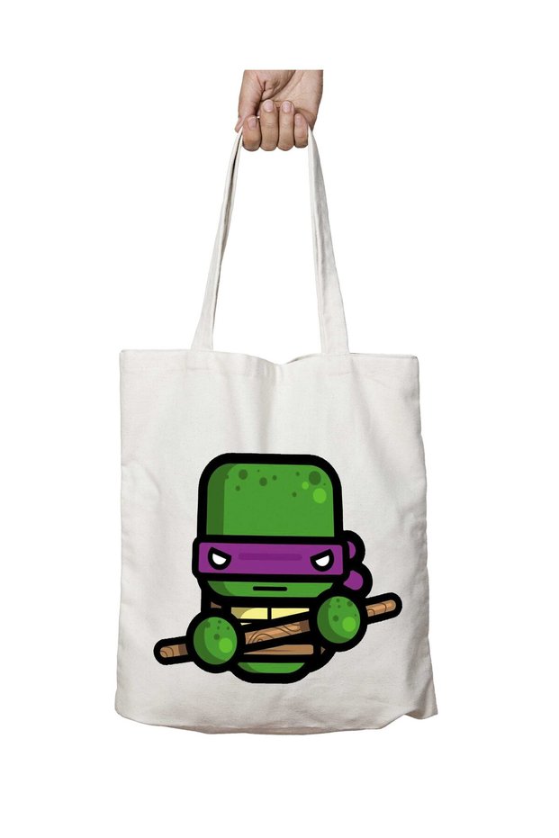 Donatello Teenage Mutant Ninja Turtles Two Sides Washable School Beach Shoulder Tote Bag