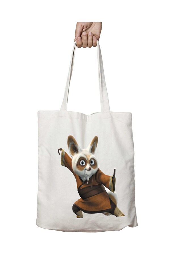 Kung-Fu-Panda-Shifu-Png Two Sides Permanent Washable School Beach Shoulder Cloth Bag