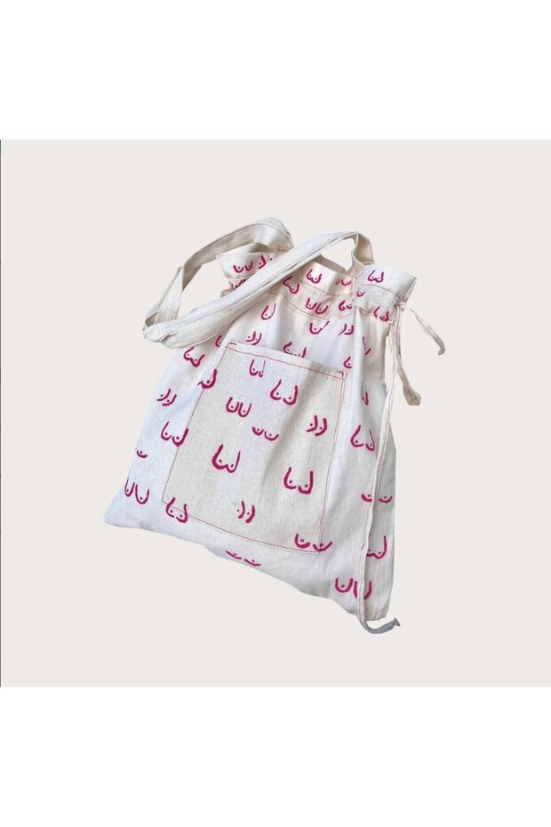 Gathered Silhouette Pattern Pouch Cloth Bag