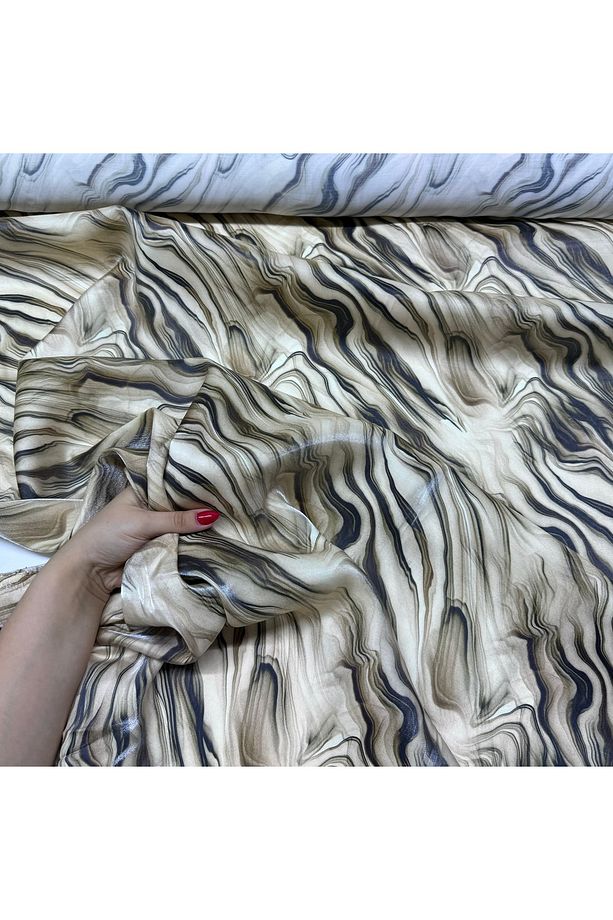 Floş Saten Kumaş Parlak Işıltılı Çift En Ombre Zebra Desenli - 5