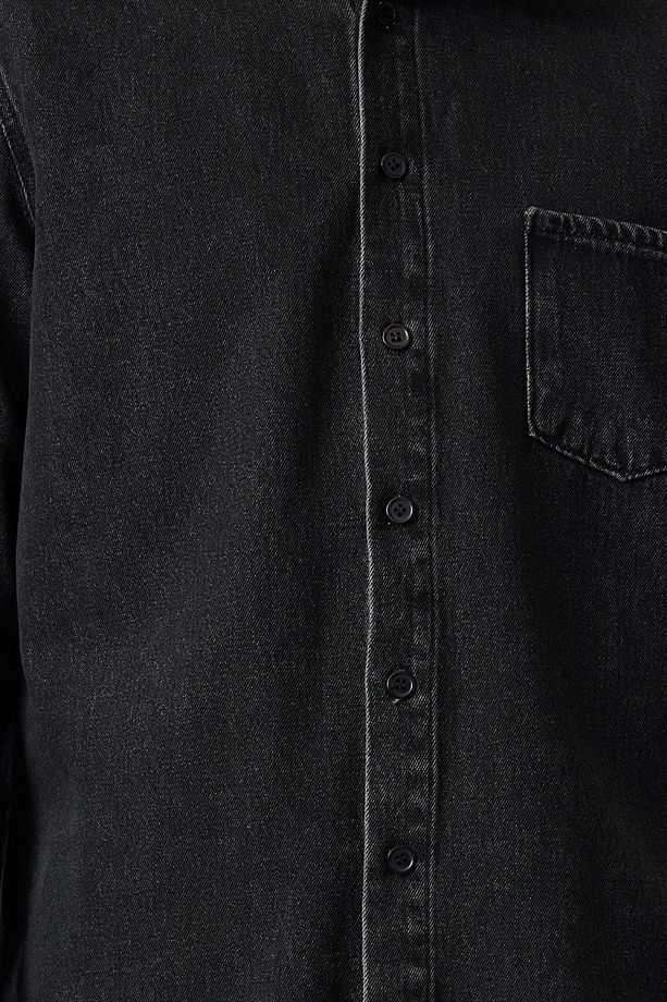 Antrasit %100 Pamuk Regular Fit Denim Kot Gömlek Ceket TMNAW25CE00001 - 5