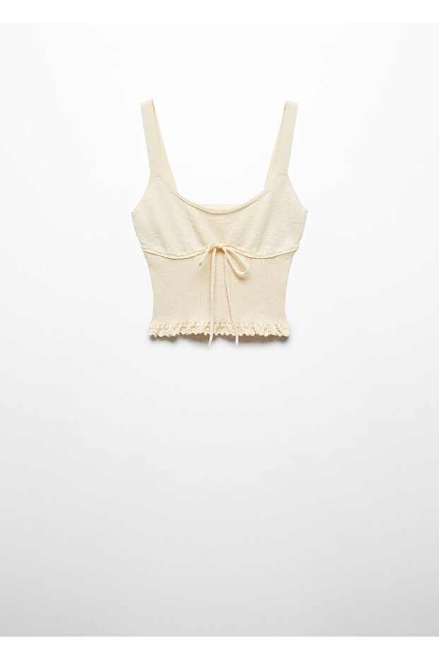 Fiyonklu dokuma bluz - 3