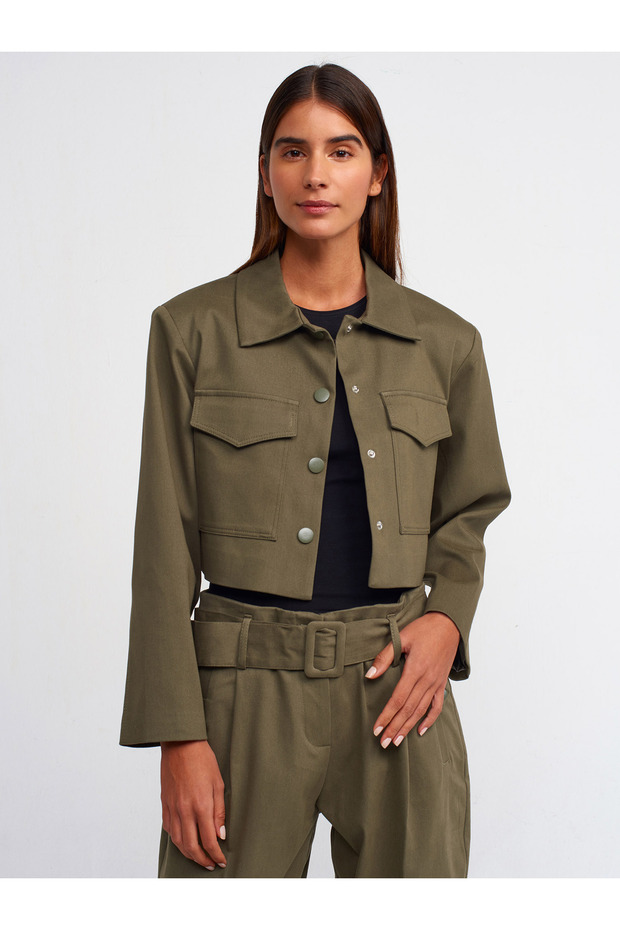 60720 سترة مبطنة-كاكي - 1