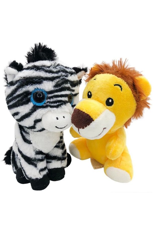 Bavulda 2'li Peluş Oyuncak Aslan Ve Zebra Pets House Cese-10040 Çantalı Peluş Aslan & Zebra - 2