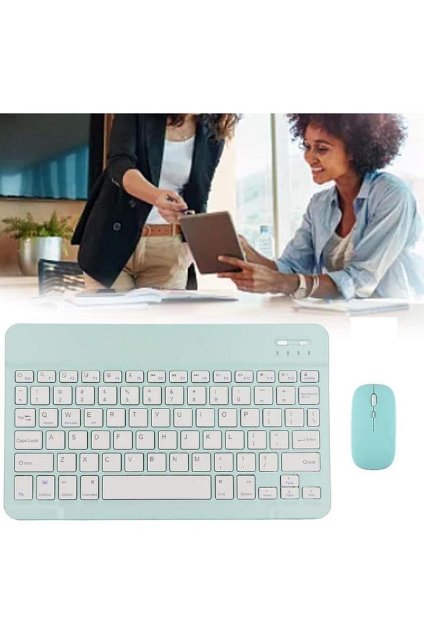 Smartab ST7160BK 7" Uyumlu Kablosuz Bluetooth Şarjlı Türkçe Q Klavye Mouse Seti - Yeşil - 5