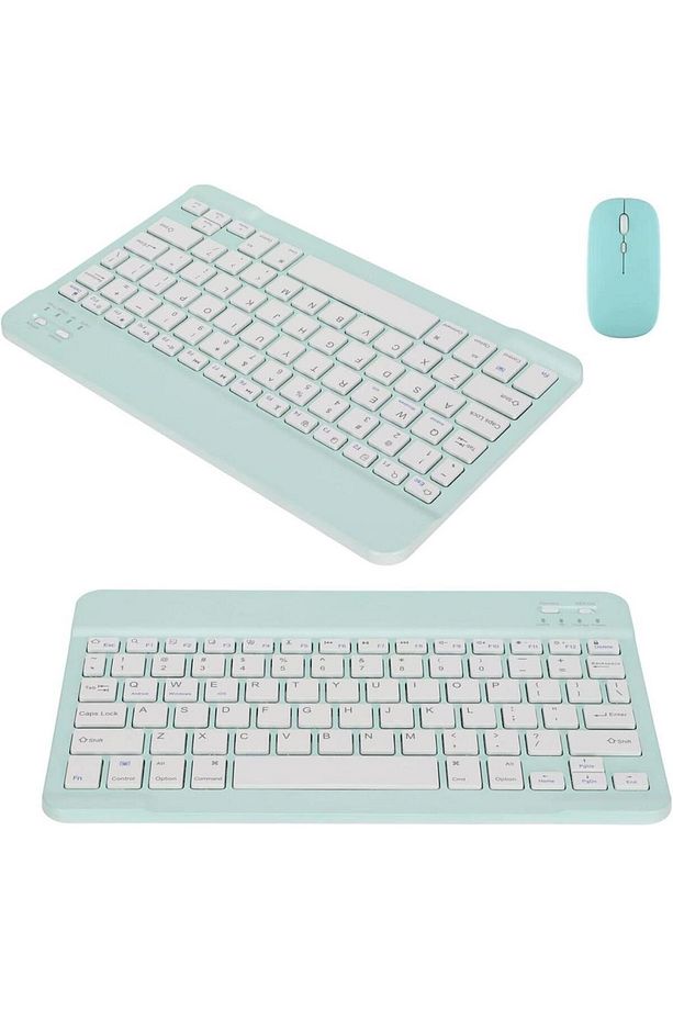 Smartab ST7160BK 7" Uyumlu Kablosuz Bluetooth Şarjlı Türkçe Q Klavye Mouse Seti - Yeşil - 7