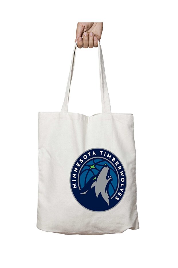 Minnesota Timberwolves Two Sides Permanent Washable School Beach Shoulder Cloth Bag