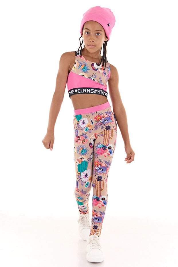 Baskılı Basic Penye Tayt - 4