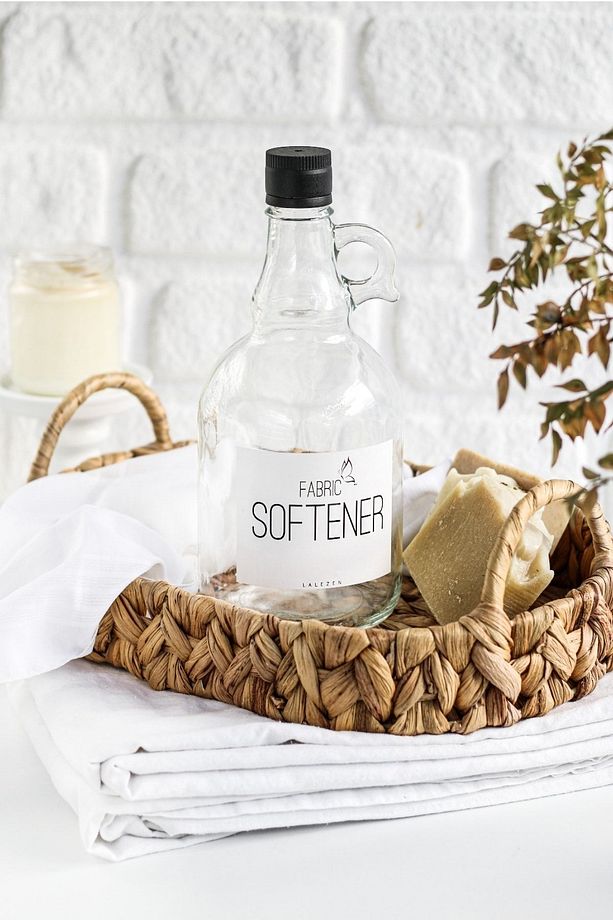 Cam Şişe Etiketli Yumuşatıcı Doldurma Şişesi 1 lt Fabric Softener - 1