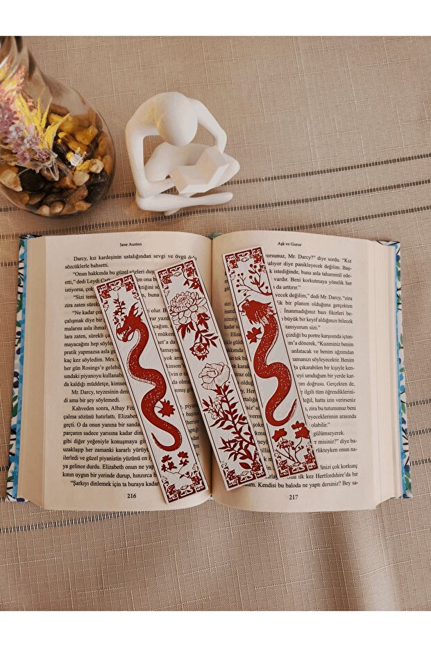 3d Dragon Patterned 3d Embossed Bookmark Set - 2
