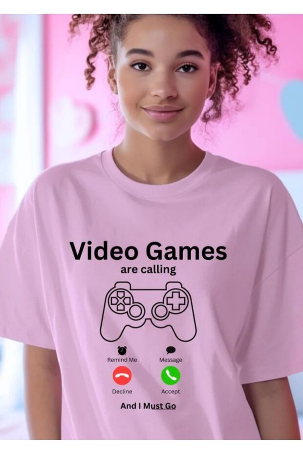 Unisex Video Game Printed Crew Neck Tshirt